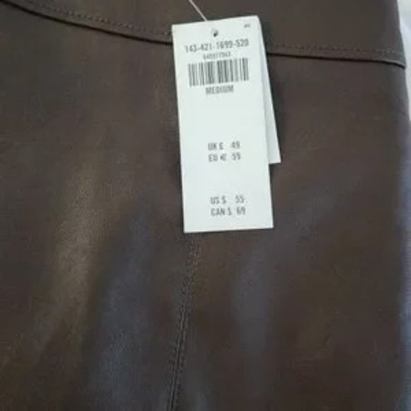 NWT Abercrombie Brown Vegan Leather Mini Skirt Medium - Picture 6 of 7